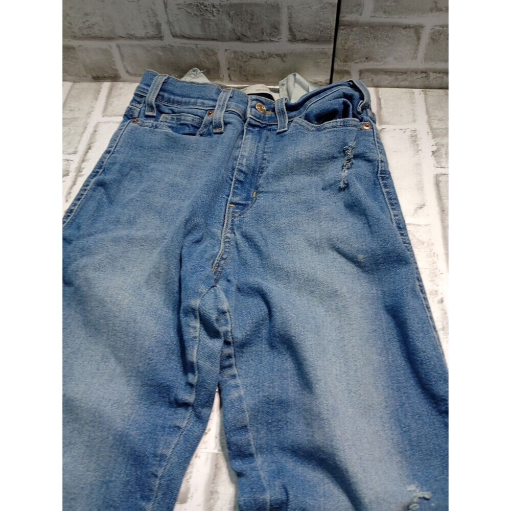 LEVI STRAUSS SIGNATURE Heritage High-Rise Distressed Straight Jeans - Picture 13 of 14